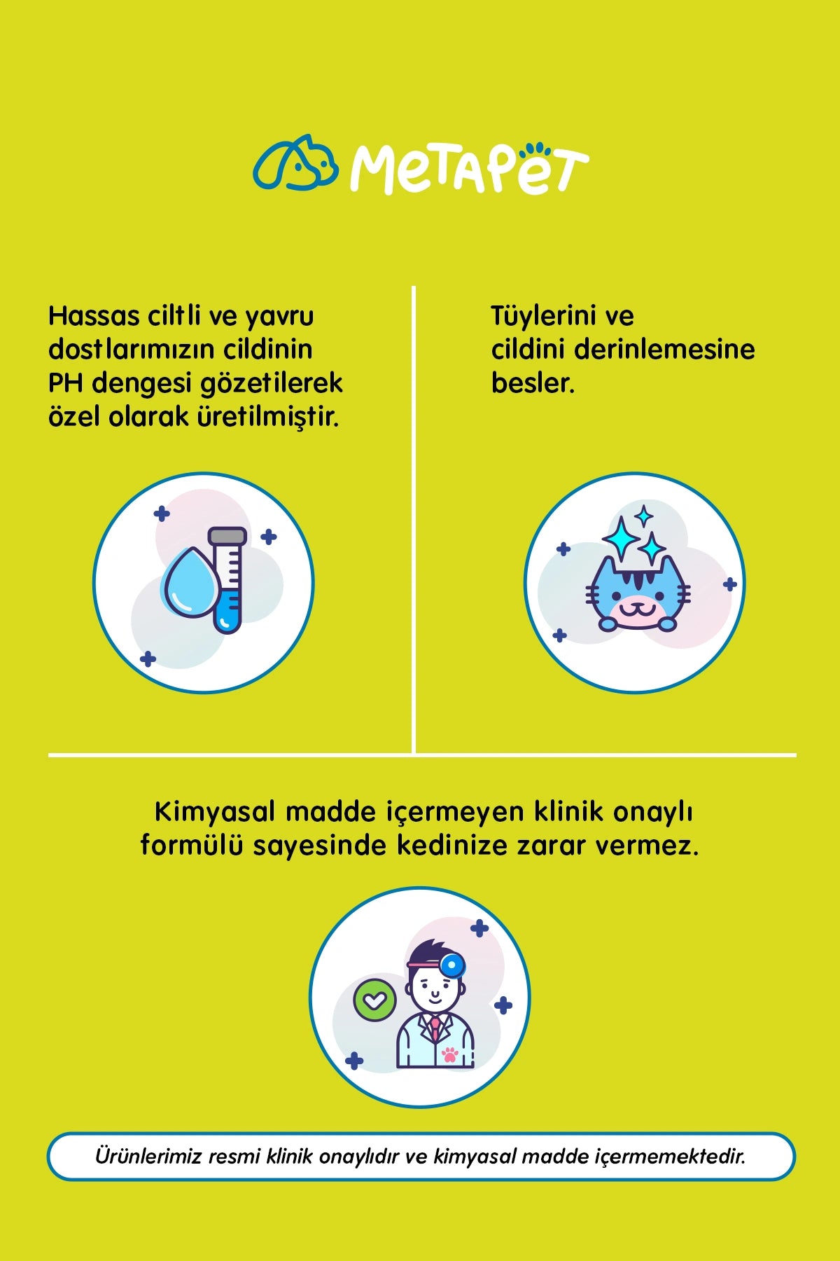 Yavru ve hassas ciltli kediler için kuru şampuan