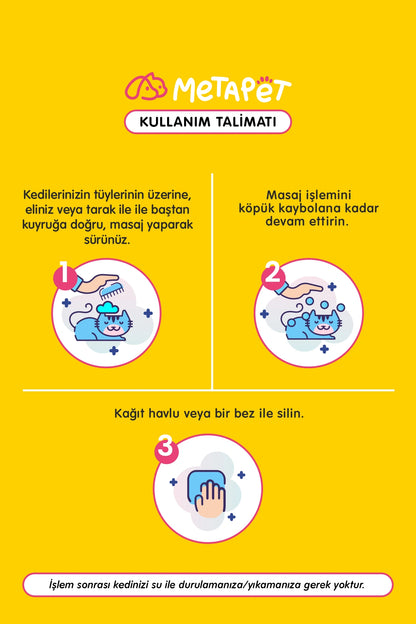 Kedilere Özel Koruyucu Kuru Şampuan 200 ml