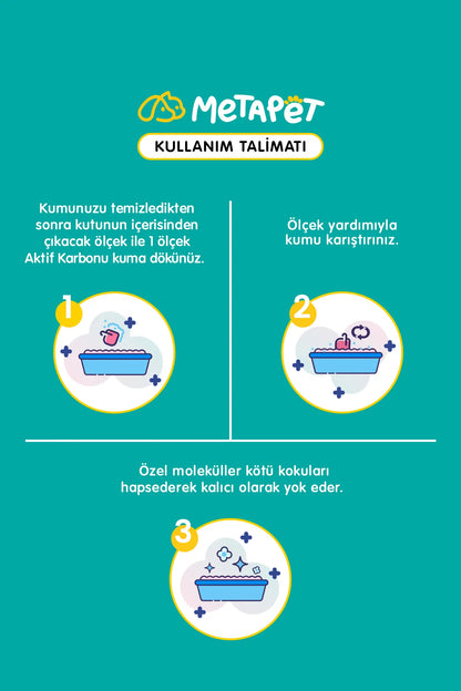 Kedi kumu kokusu giderici parfümsüz aktif karbon granülü