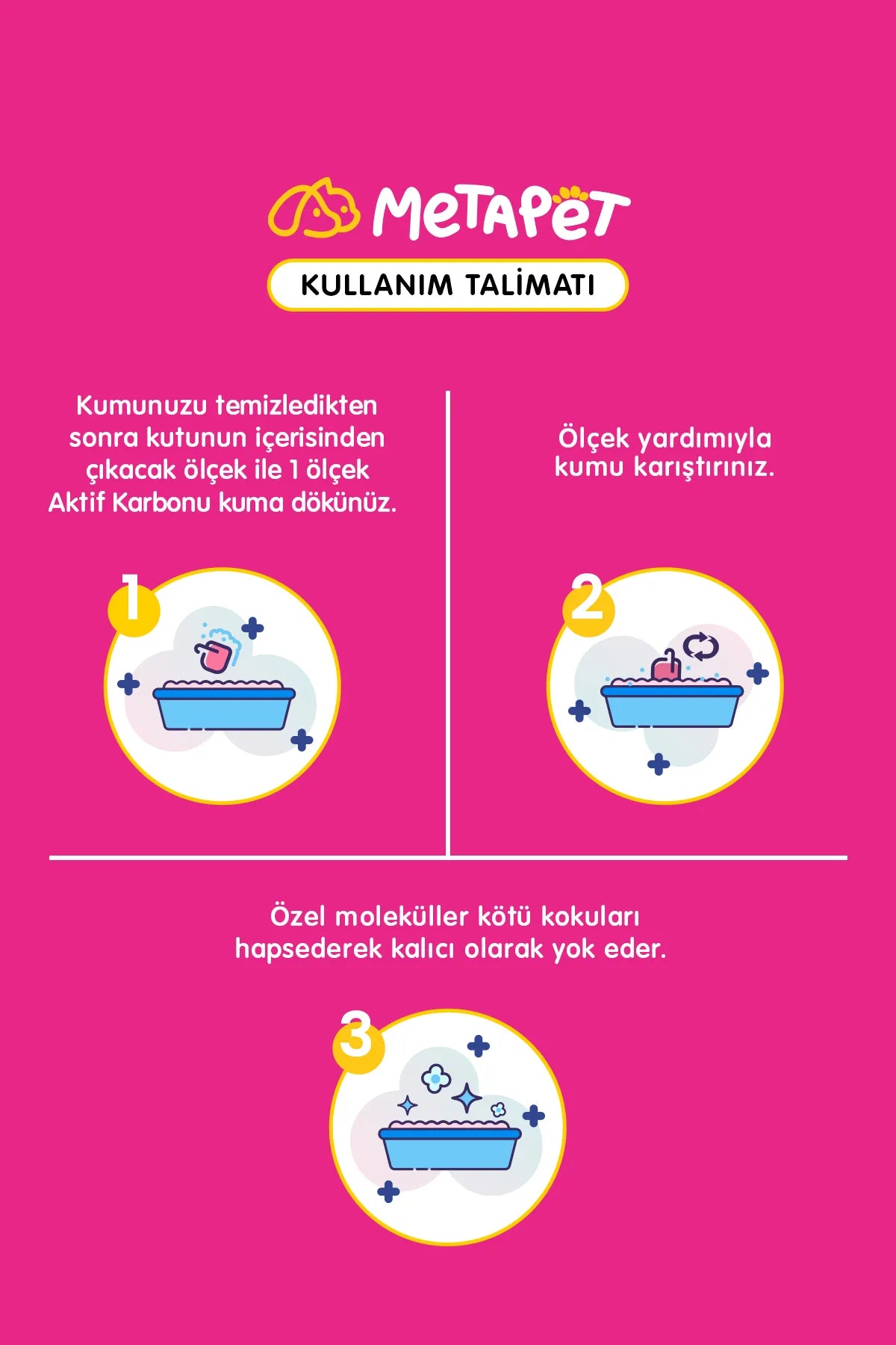 Kedi kumu kokusu giderici parfümsüz aktif karbon granülü