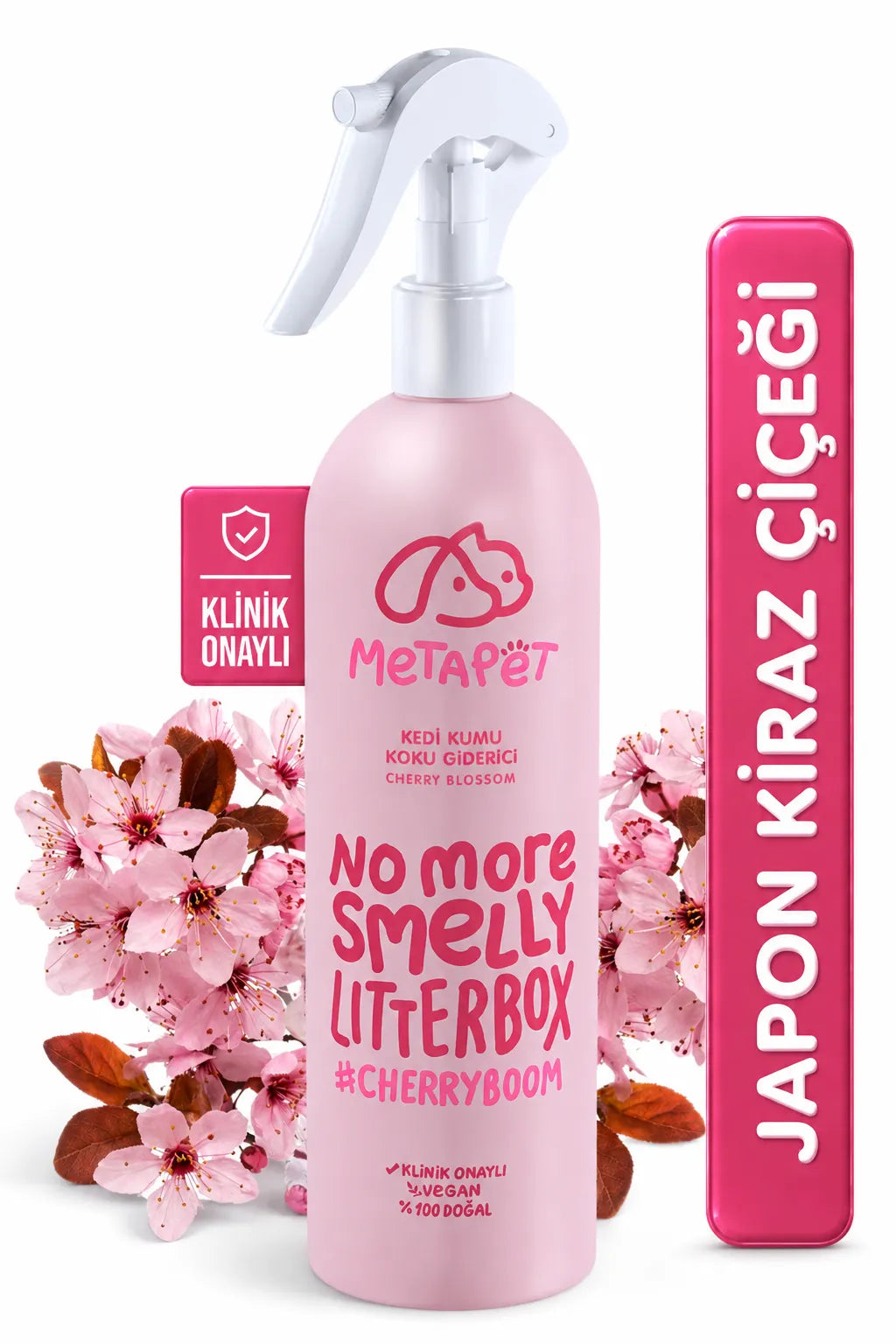 Cherry Blossom esanslı kedi kumu koku giderici sprey 400 ml