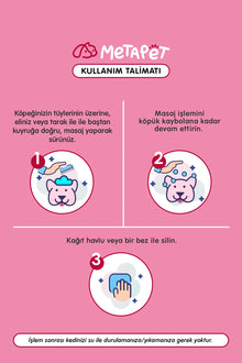 Köpek tüylerindeki kötü kokuyu gideren kuru köpük şampuan