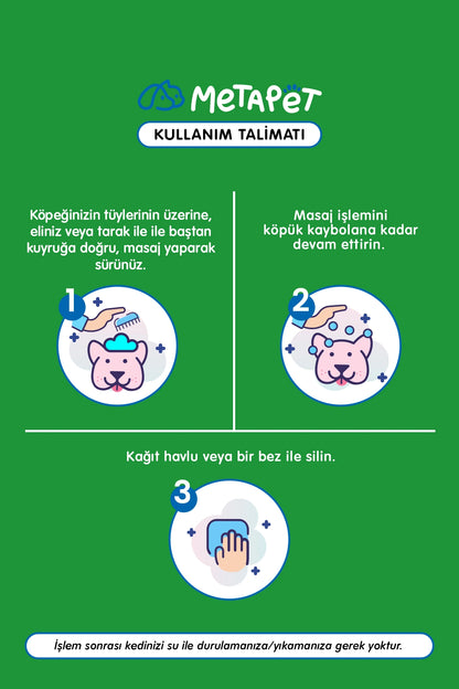 Su gerektirmeyen köpek kuru köpük şampuan
