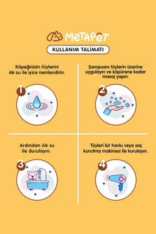 Doğal içerikli Metapet köpek banyo şampuanı