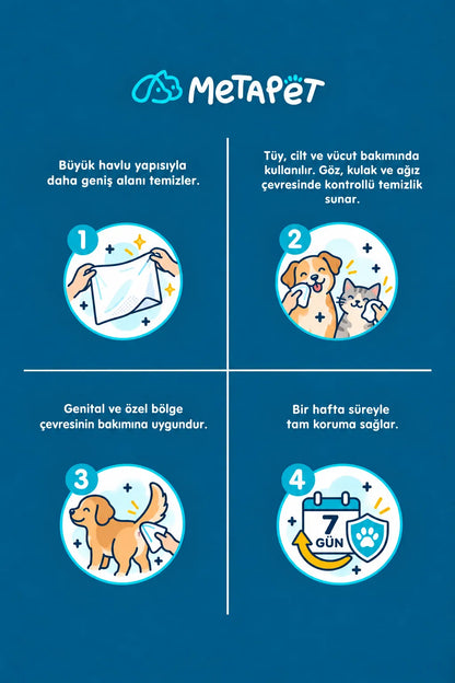 Evcil hayvanlar için büyük bakım havlusu