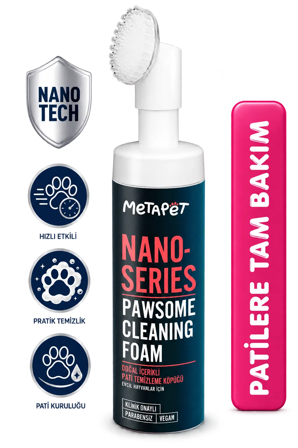 Metapet kedi pati temizleyici köpük 200 ml