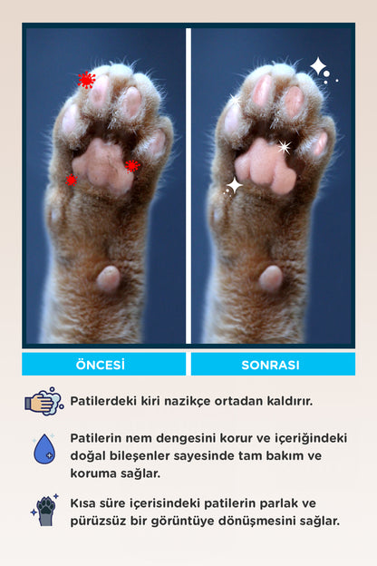 Doğal Nano Series Kedi ve Köpek Pati Temizleme Köpüğü, Pati Yıkama, Hijyen Bakımı, Fırçalı Ayak Şampuanı