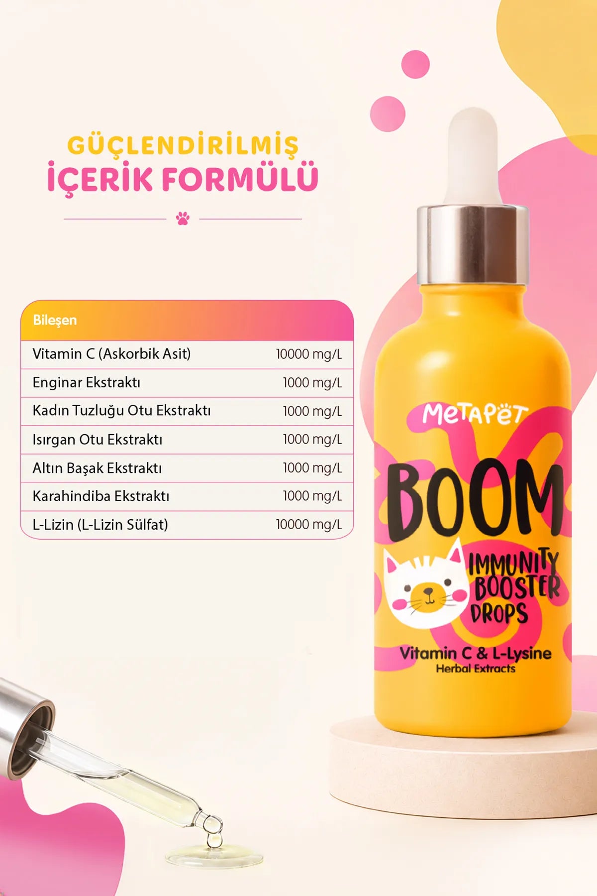 Kediler için bağışıklık güçlendirici günlük bakım desteği