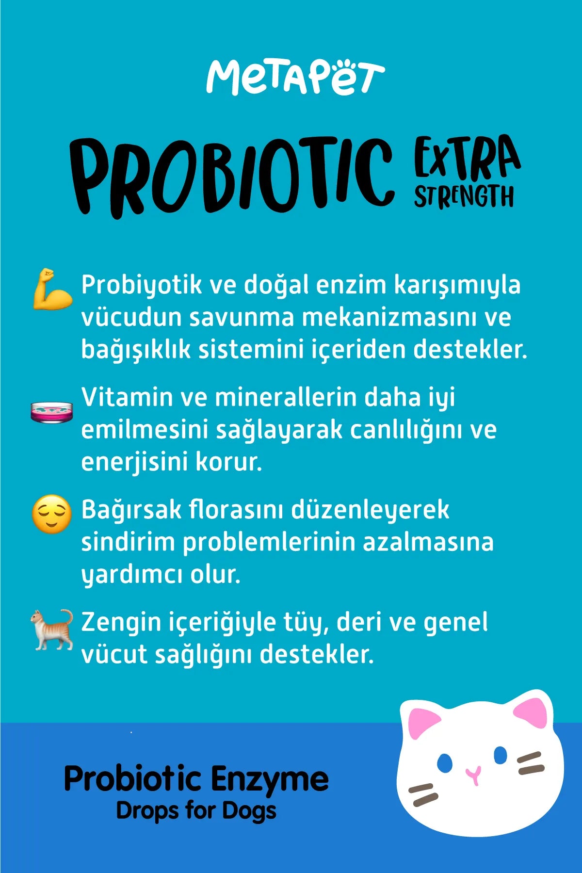 Kediler için probiyotik enzim damla