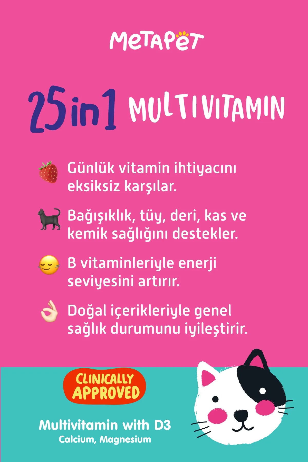 Kedi vitamini damla formunda günlük vitamin desteği