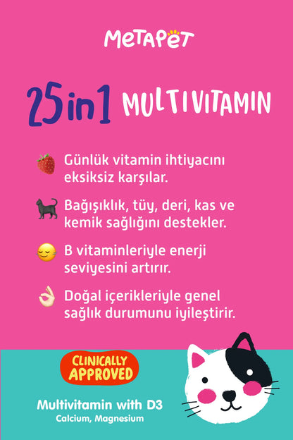 Kedi vitamini damla formunda günlük vitamin desteği