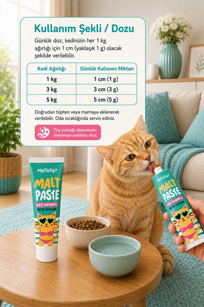 Kedi tüy yumağı önleyici malt macunu
