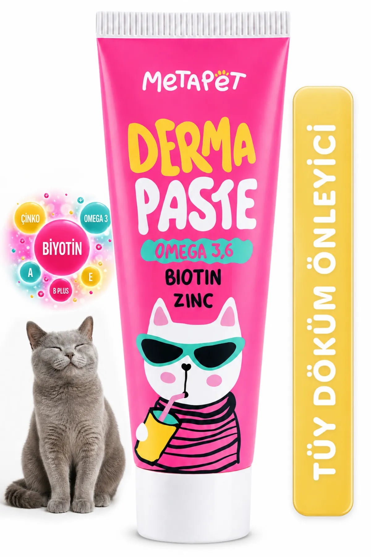Kediler için anti hairball malt paste macunu