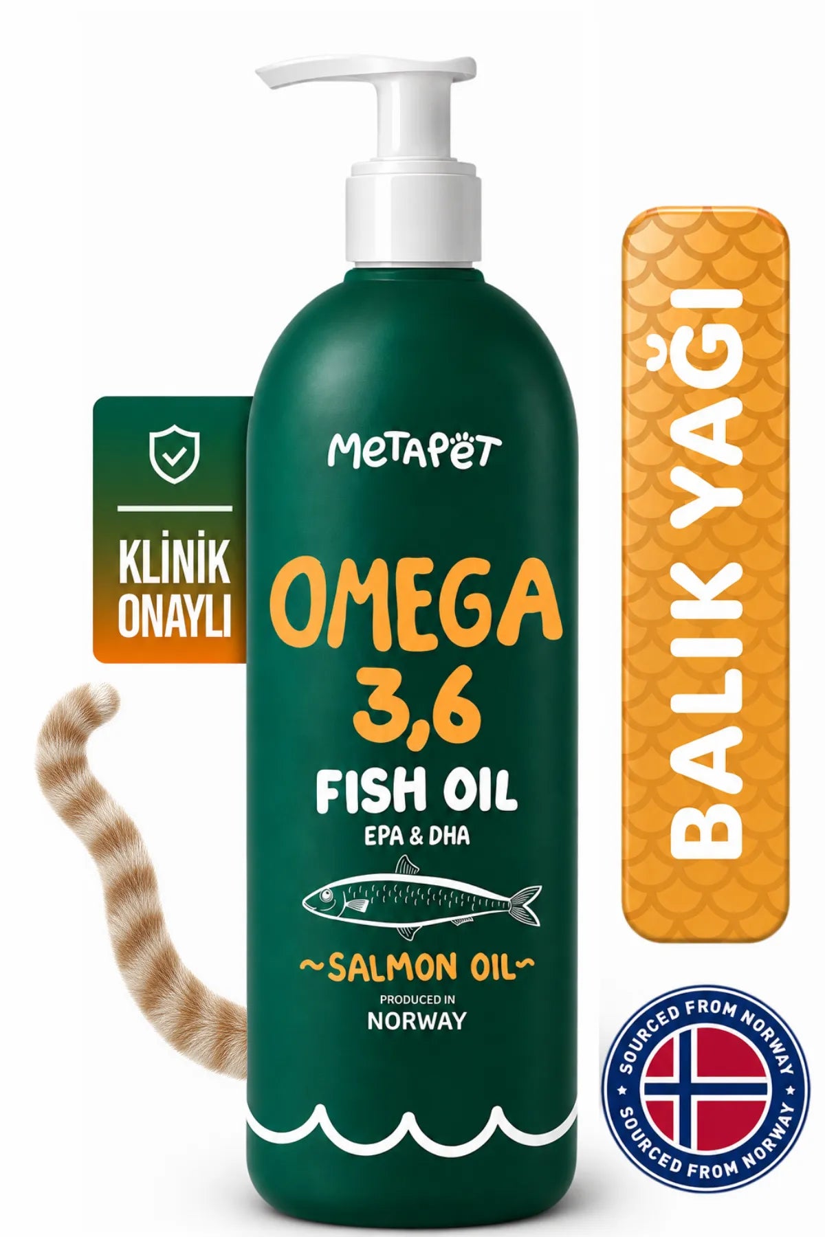 Metapet kediler için somon balık yağı 200 ml