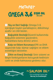 Kediler için Omega 3 ve Omega 6 içeren balık yağı