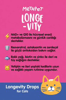 Nikotinamid ribozid ve Koenzim Q10 içeren kedi vitamini damlası