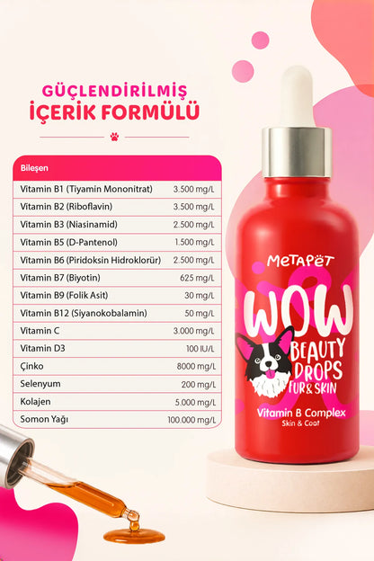 Köpek tüy dökülmesi dönemleri için deri ve tüy sağlığı destekleyici damla