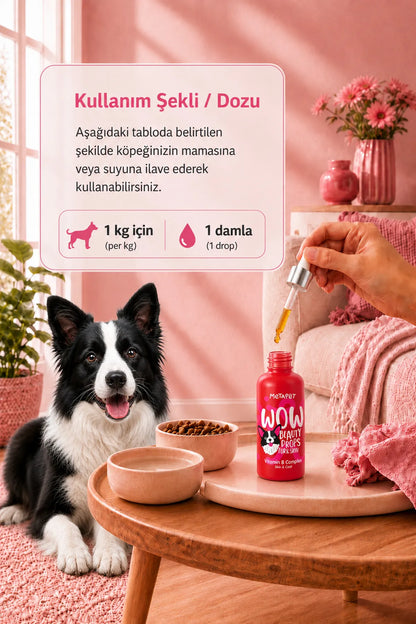 B vitamin kompleksi içeren köpek tüy bakım damlası