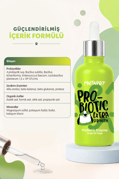 Köpekler için probiyotik ve doğal sindirim enzimi damla