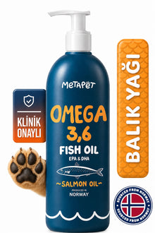Köpekler için Omega 3 ve Omega 6 içeren somon balık yağı