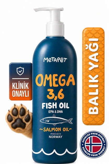 Köpekler için Omega 3 ve Omega 6 içeren somon balık yağı