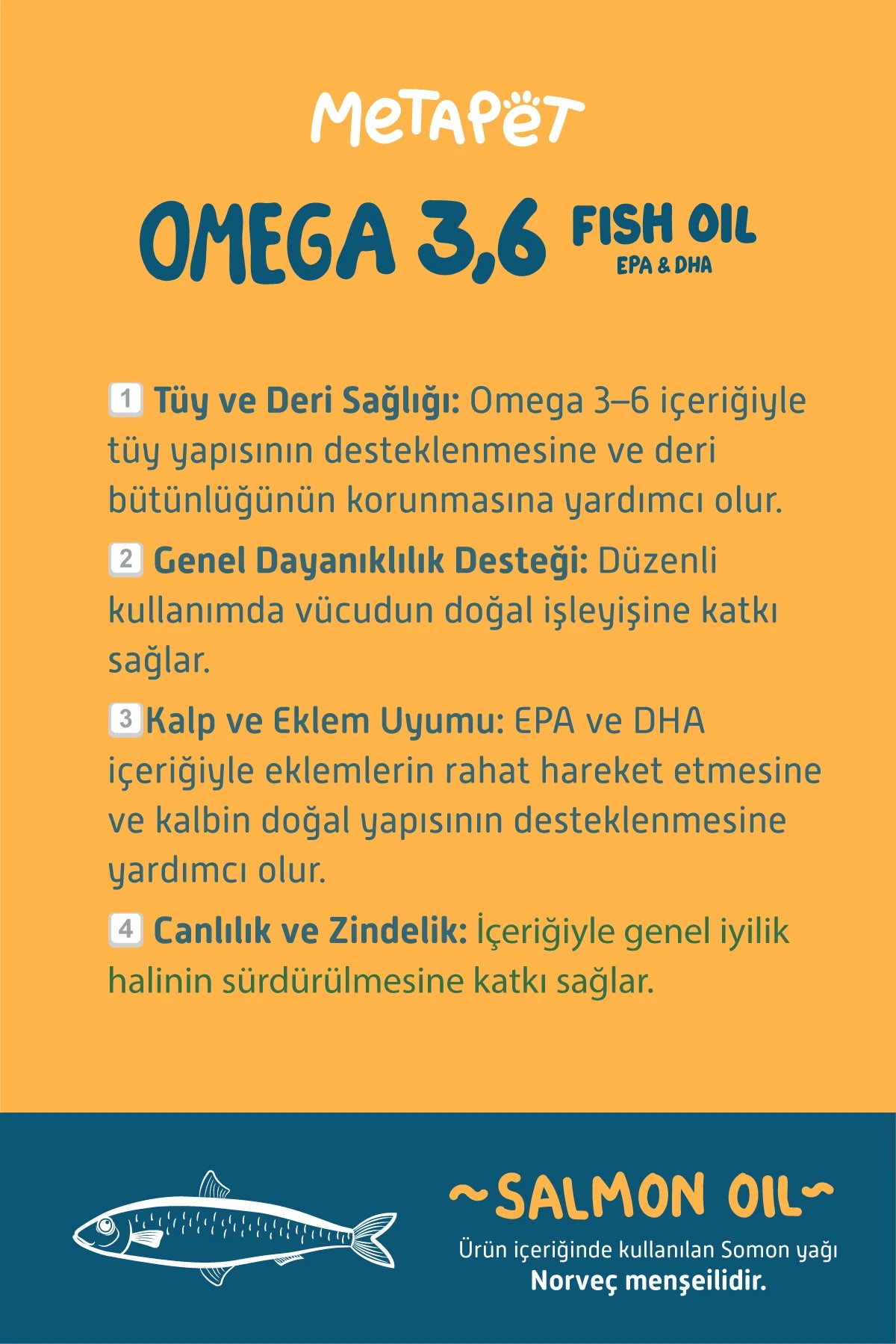 Köpek balık yağı EPA ve DHA içeren 200 ml pompalı ürün