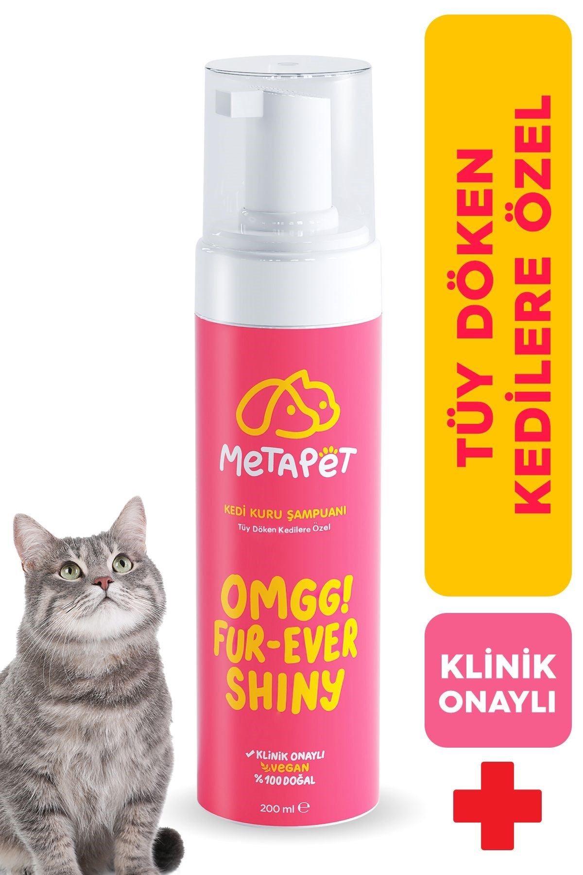 Tüy Döken Kedilere Özel Set - Tüy Sağlığı Damlası ve Kuru Şampuanı - Multivitamin