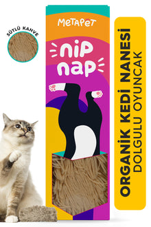 Catnipli Peluş Kedi Oyuncağı, Organik Kedi Nanesi - Kahverengi -