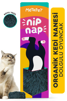Catnipli Peluş Kedi Oyuncağı, Organik Kedi Nanesi - Yeşil -
