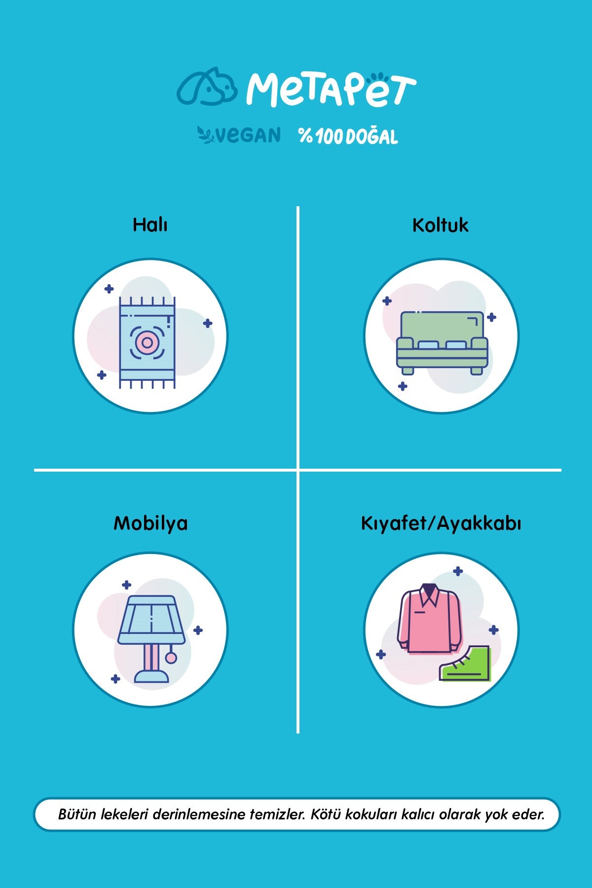Beyaz Sabun Kokulu Evcil Hayvan Leke Çıkarıcı ve Koku Giderici