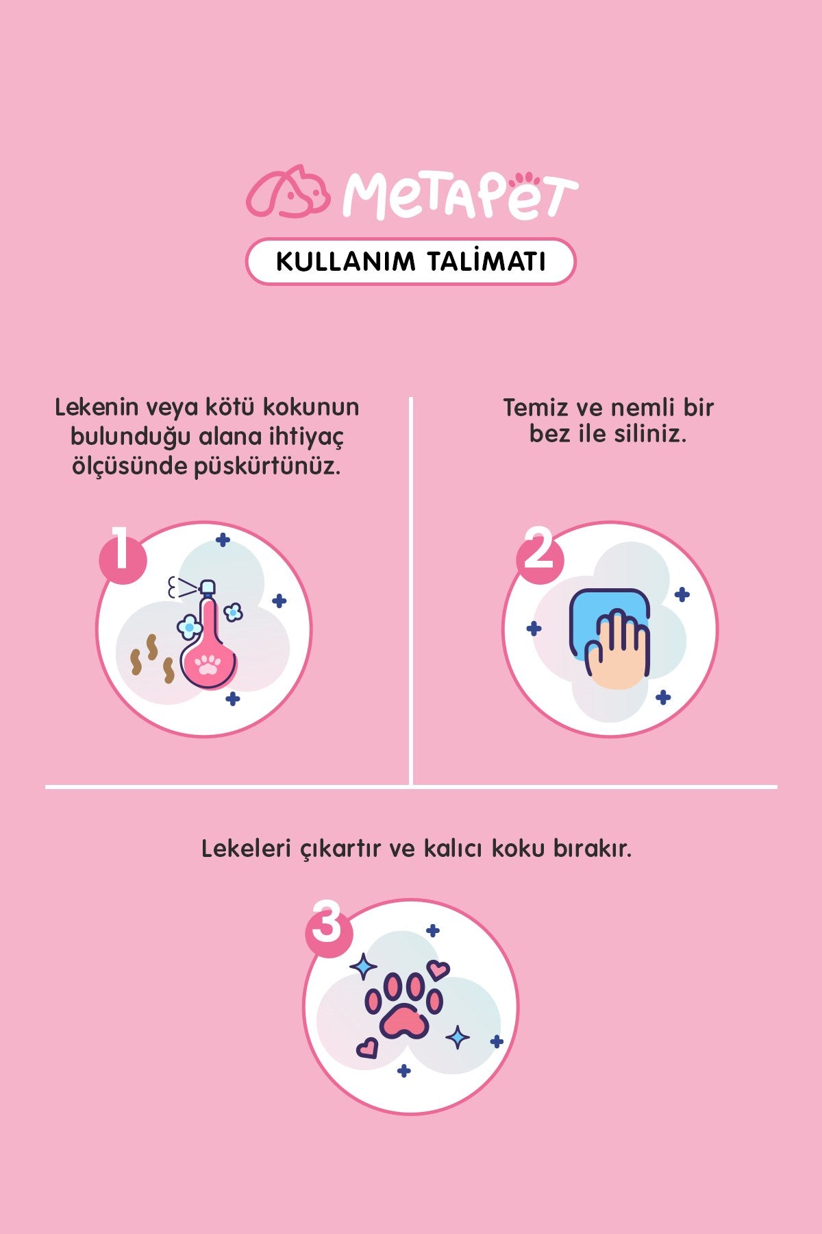 Bebek Pudrası Kokulu Evcil Hayvan Leke Çıkarıcı ve Koku Giderici