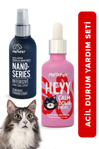 Kedi Acil Durum Seti - Nano Series Yoğun Bakım Spreyi Ve Sakinleştirici Damla