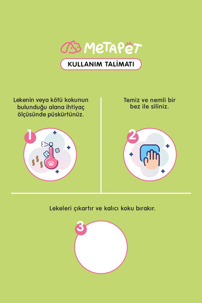 Doğal Çiçek Esanslı Evcil Hayvan Leke Çıkarıcı ve Koku Giderici