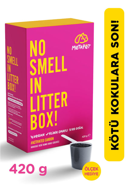 Kedi Kumu Koku Giderici Set, Kokusuz Kedi Kumu için Aktif Karbon (240 gr) ve Bahar Kokulu Sprey